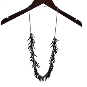 Elegant Black Beaded Necklace